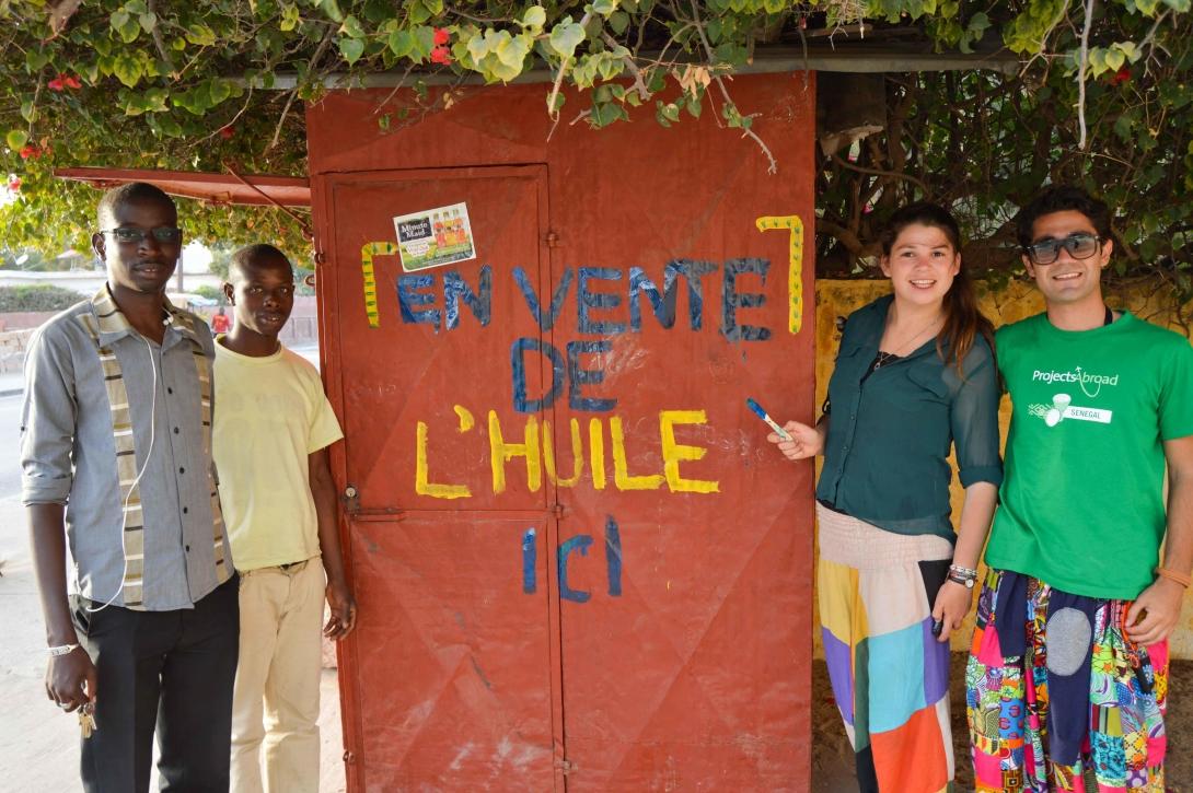 Volunteers help talibe students in Senegal out by setting up a business through micro-finance. A Projects Abroad volunteers meets with a Micro-finance beneficiary in Senegal.